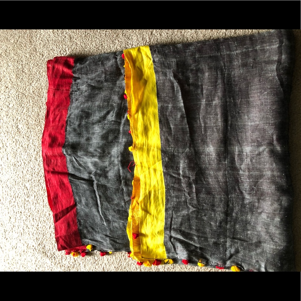 Grey linen saree with stitched blouse